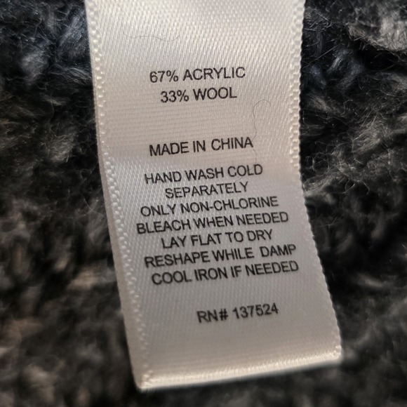 Express XL Gray Wool Acrylic Shawl Collar Open Front Long Knit Cardigan Sweater - Picture 4 of 7